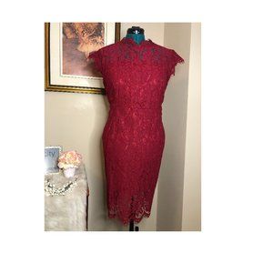 Red Lace Dress, Size XL